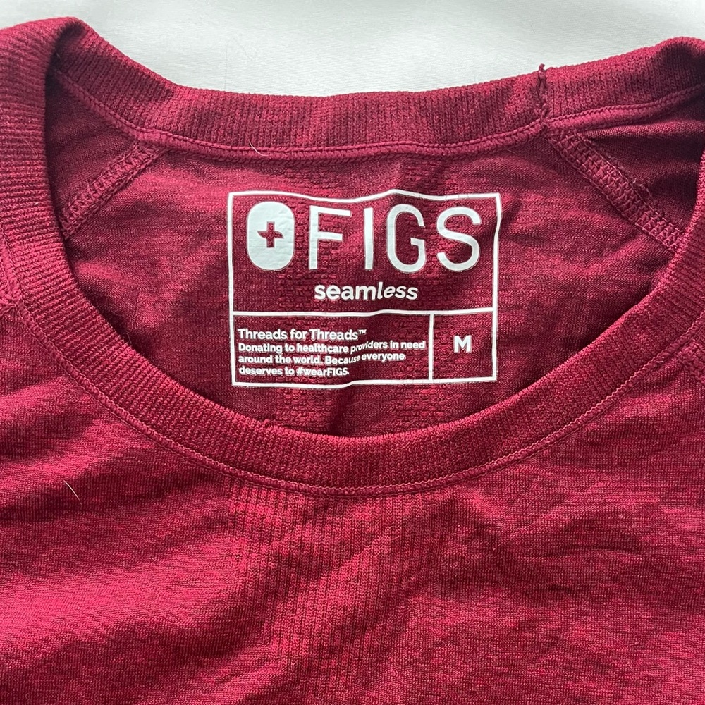 FIGS Women's Long Sleeve Tee - Burgundy